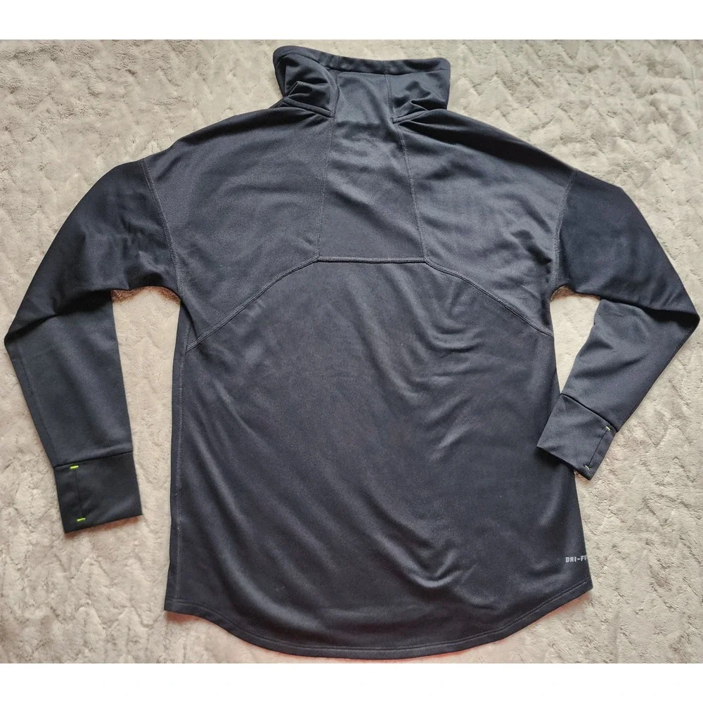 Nike Running Dri-FIT Cowl Neck Pullover Black Long Sleeve Top Womens Medium